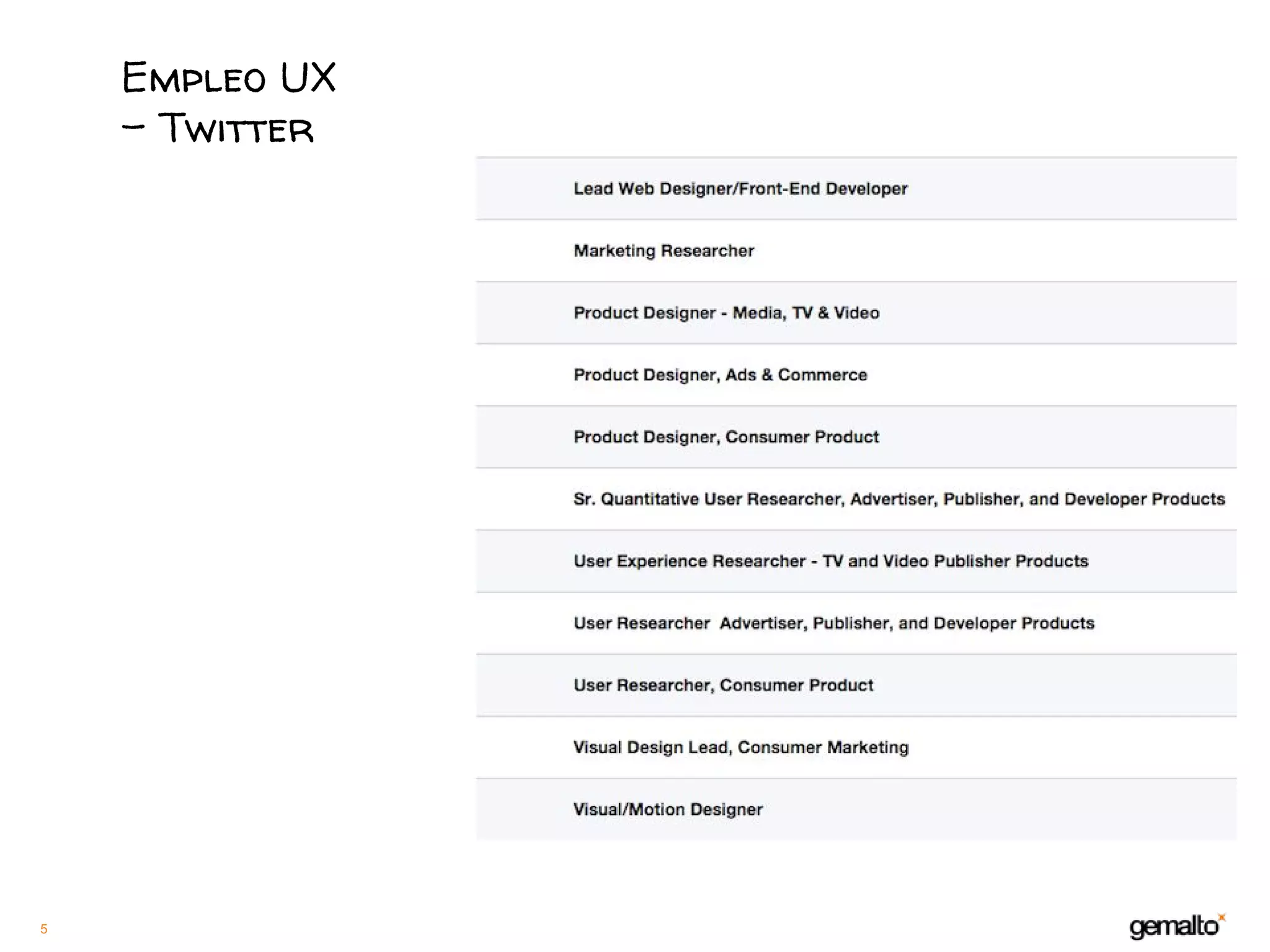 5
Empleo UX
- Twitter
 