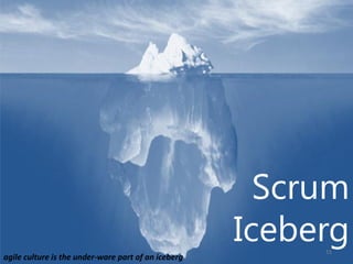 Scrum
                                                     Iceberg
                                                          15
agile culture is the under-ware part of an iceberg
 