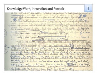 Knowledge Work, Innovation and Rework 1
 