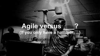 Agile versus ___? 
(If you only have a hammer, ...) 
Project Management and Beyond … 
Meetup #8 
Berlin, Nov 11th 2014 
 