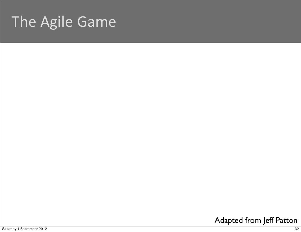 The Agile Game Adapted from