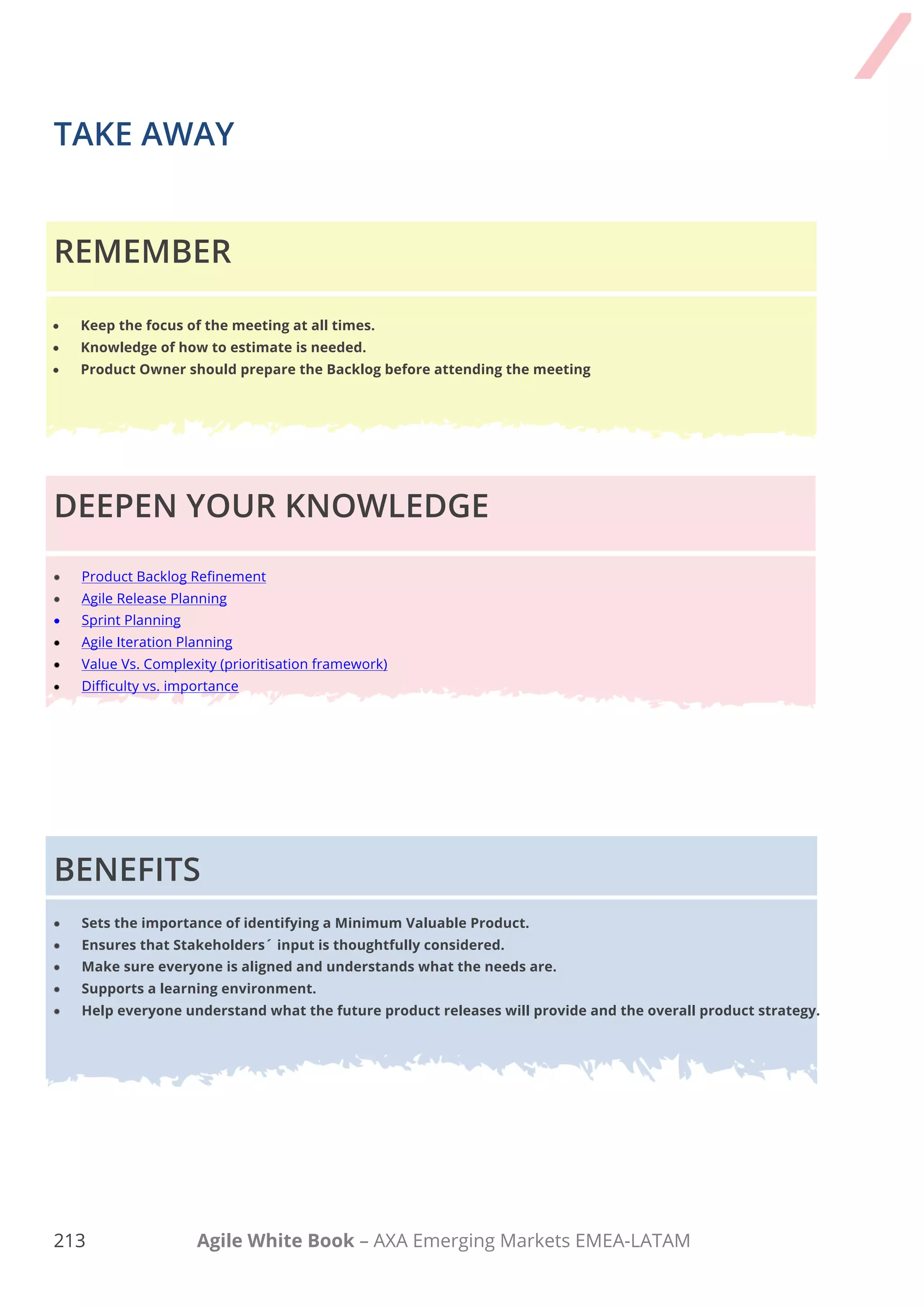 203 Agile White Book – AXA Emerging Markets EMEA-LATAM
Chapter 6.1
AGILE RELEASE PLANNING
V1.0
 