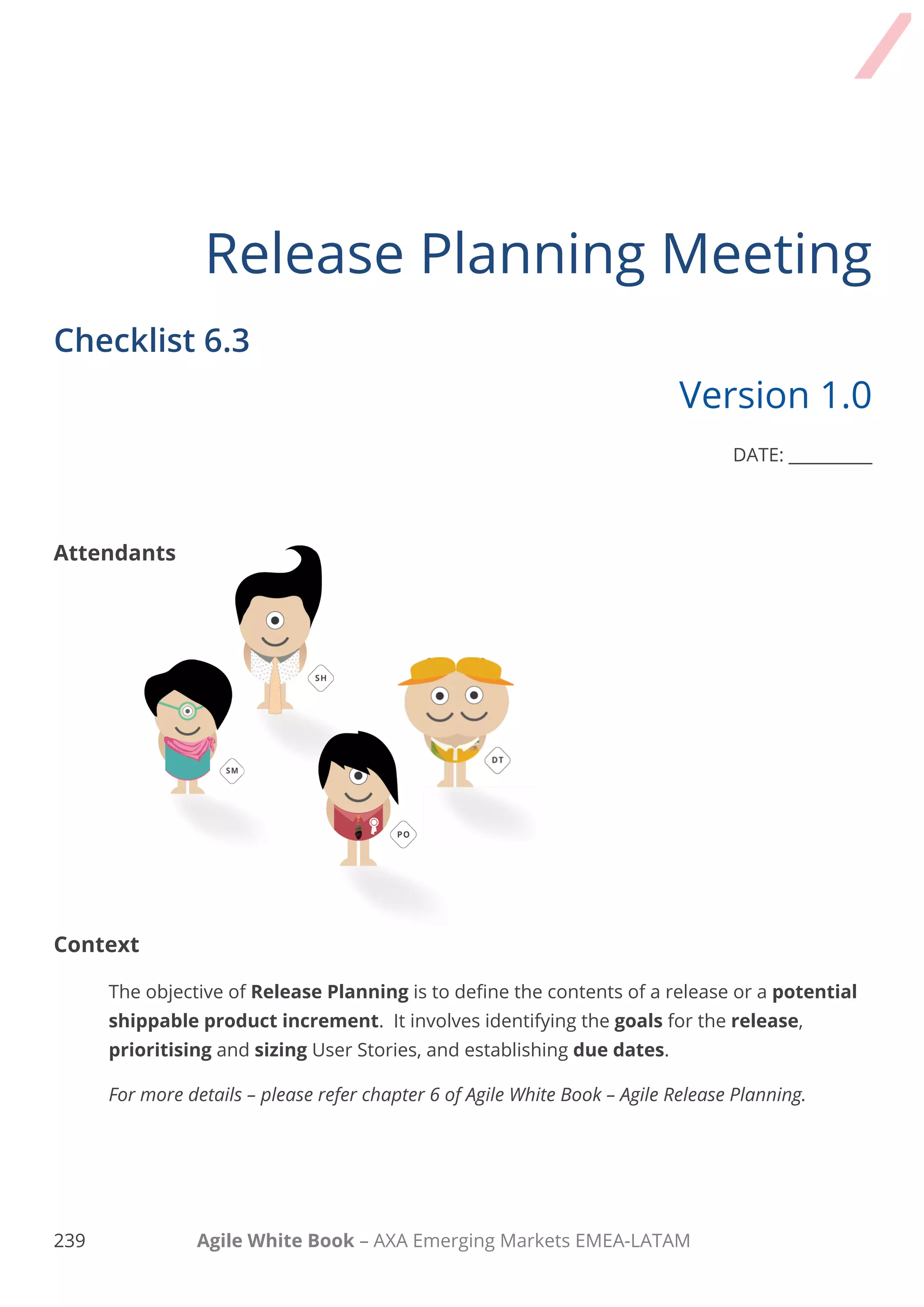 229 Agile White Book – AXA Emerging Markets EMEA-LATAM
Chapter 6.2
SPRINT PLANNING
V1.0
 