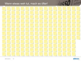 Nach einer Weile hatte das Team 200 Tasks am Board.
Im Sprint hatten die richtig Flow, konnten parallelisieren und sich selbst organisieren.
14
 