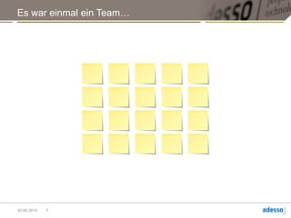 Ich kam einmal zu einem Team, das in einem großen Scrum Projekt arbeitete.
Das Team musste sich an Regeln halten, die für alle Teams im Projekt galten, weil so
ein Projekt nur durch das strikte Einhalten gemeinsamer Regeln funktionieren kann.
Eine der Regeln war, dass alle Tasks im Planning mit Stunden geschätzt werden
mussten und im JIRA dokumentiert werden mussten.
Das Team startete einen zwei Wochen-Sprint mit 20 geschätzten und dokumentierten
Tasks.
Was passierte? Genau, der Sprint ging schief.
In der Retrospektive wurde dann beschlossen, was getan werden muss, um das zu
ändern.
7
 