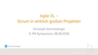 Agile XL –
Scrum in wirklich großen Projekten
Christoph Schmiedinger
9. PM Symposium, 06.06.2018
@cschmiedinger
 