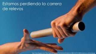 Estamos perdiendo la carrera
de relevos




              http://4.bp.blogspot.com/-f9xcVngshcQ/TjbEBKoP4oI/AAAAAAAAAzk/mc16BLhVrZY/s1600/contener_la_demanda.jpg
 