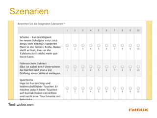 Szenarien
Tool: wufoo.com
 