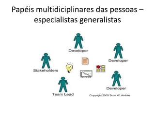 Papéis multidiciplinares das pessoas –
especialistas generalistas

 