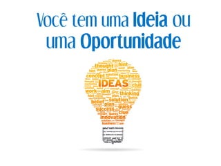 Você tem uma Ideia ou
uma Oportunidade
 