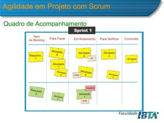 Agilidade em Projeto com Scrum Quadro de Acompanhamento 
