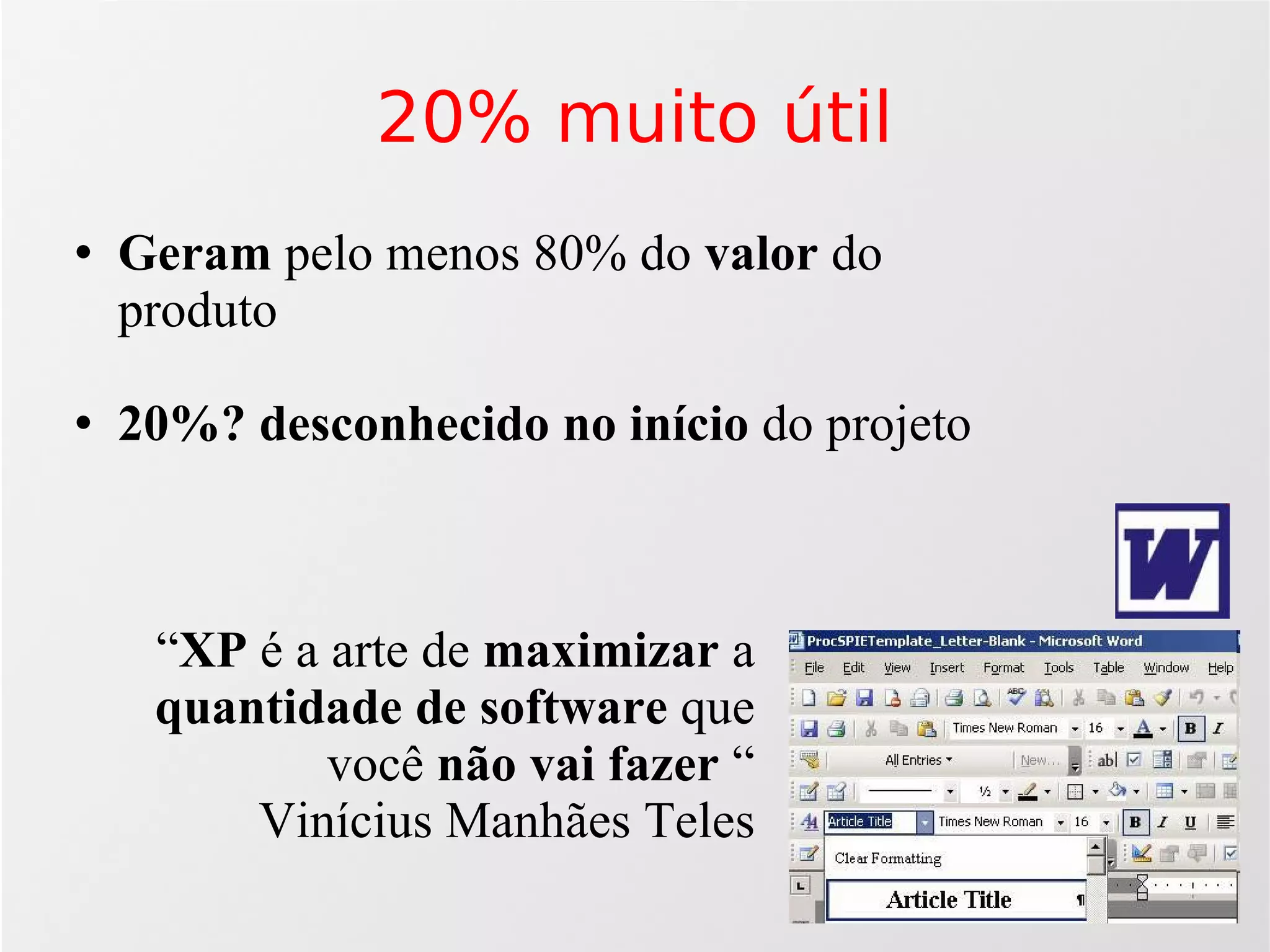 Agilidade: Scrum e Xp