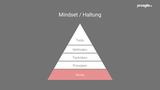 Mindset / Haltung
Techniken
Methoden
Tools
Prinzipien
Werte
 