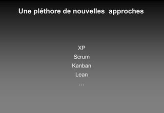 Une pléthore de nouvelles  approches XP Scrum Kanban Lean … 