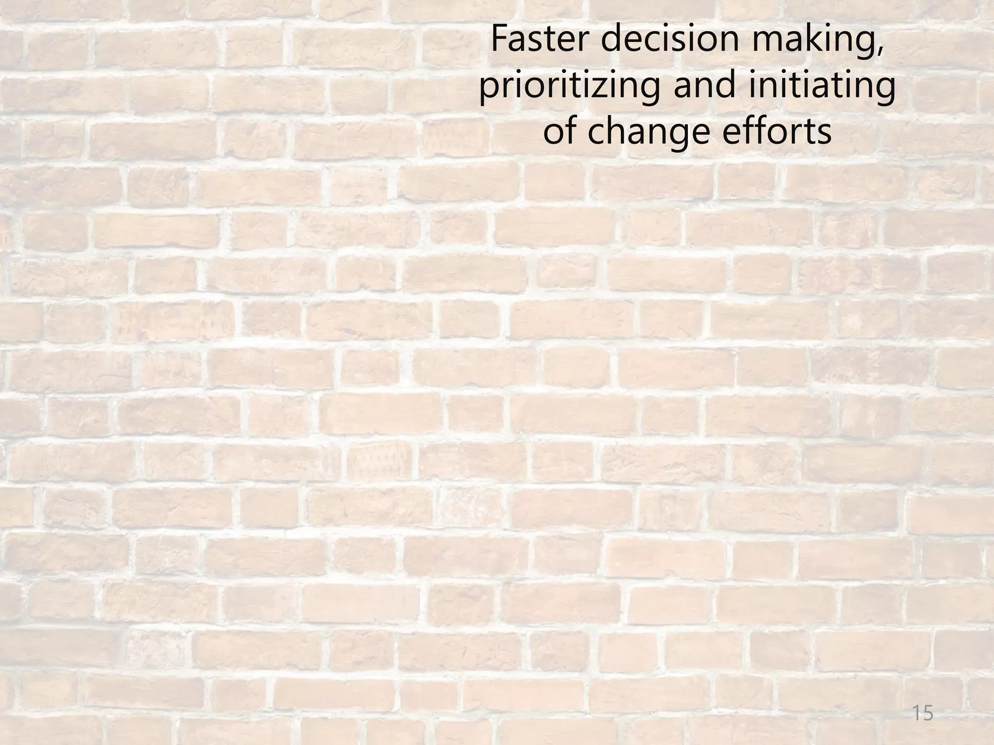 © Prosci Inc. All rights reserved.
Faster decision making,
prioritizing and initiating
of change efforts
15
 