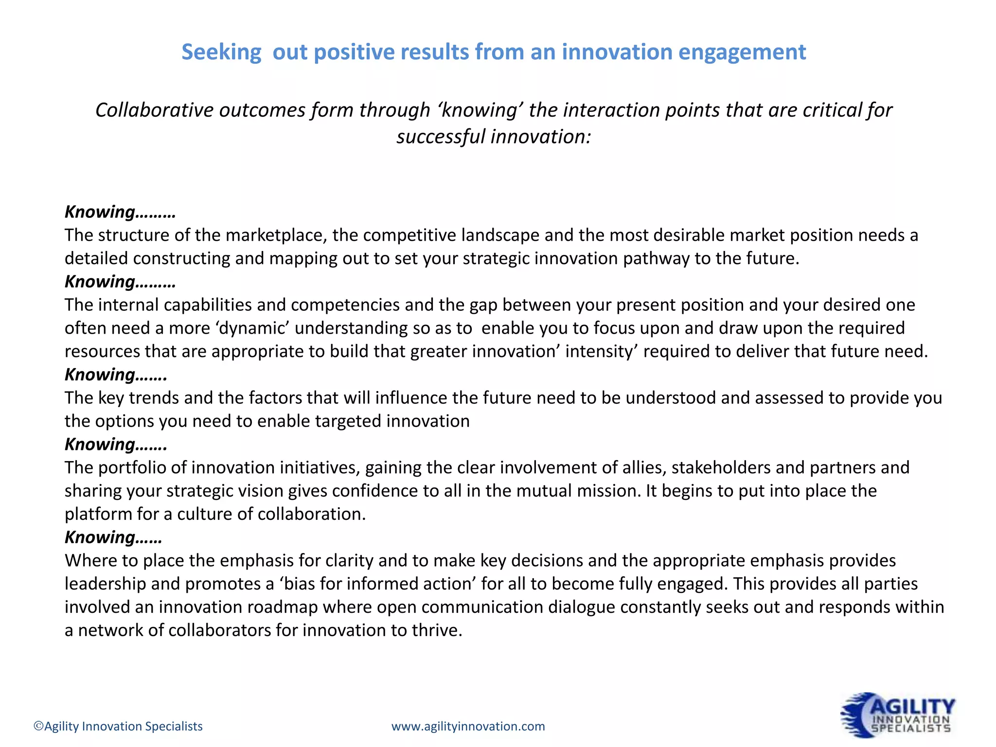 Agility  About Our Approach