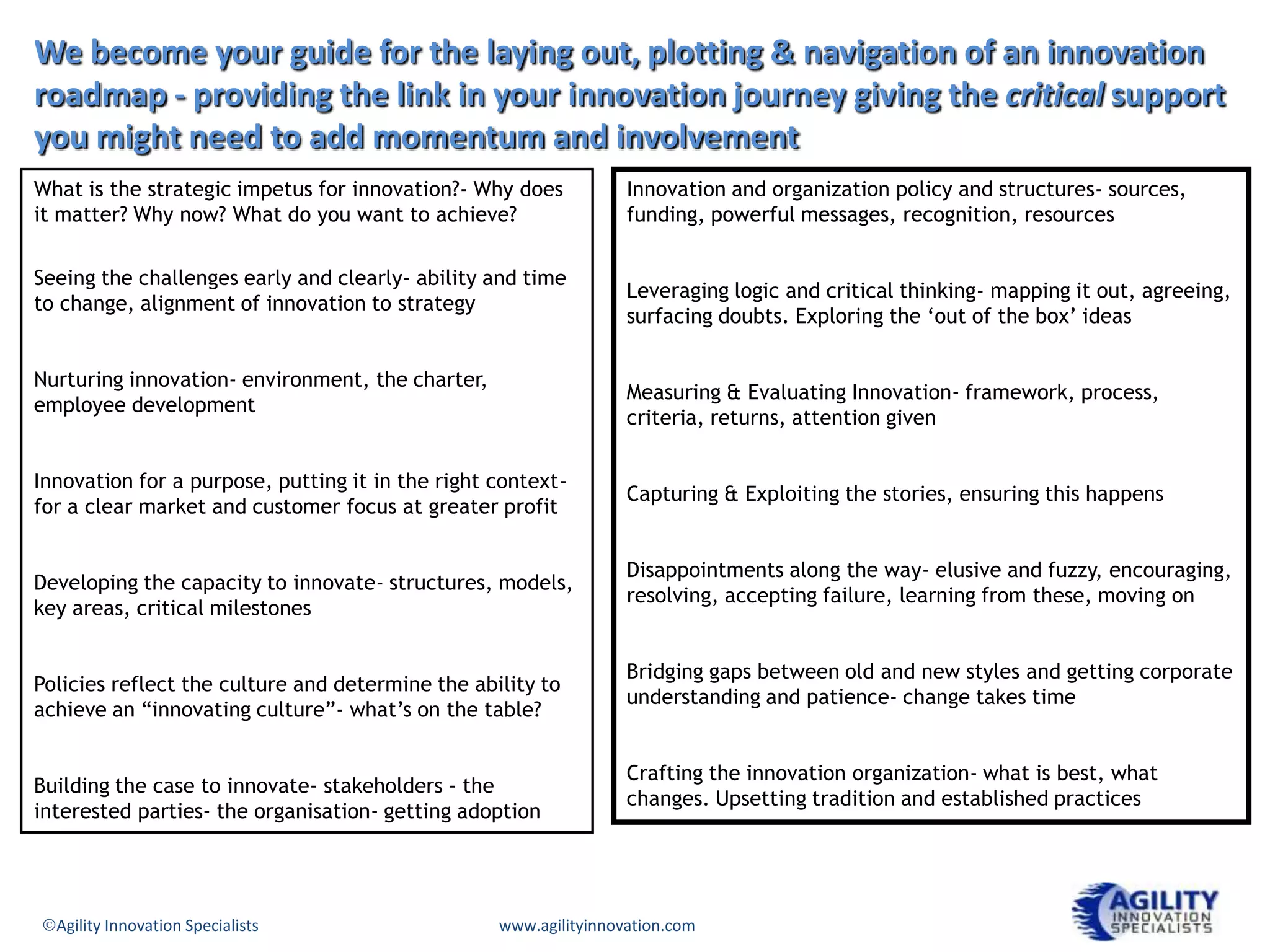 Agility  About Our Approach