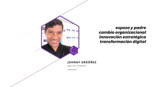 esposo y padre
cambio organizacional
innovación estratégica
transformación digital
JOHNNY ORDÓÑEZ
a g i l i t y e n a b l e r
 