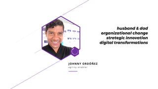 husband & dad
organizational change
strategic innovation
digital transformations
JOHNNY ORDÓÑEZ
a g i l i t y e n a b l e r
 