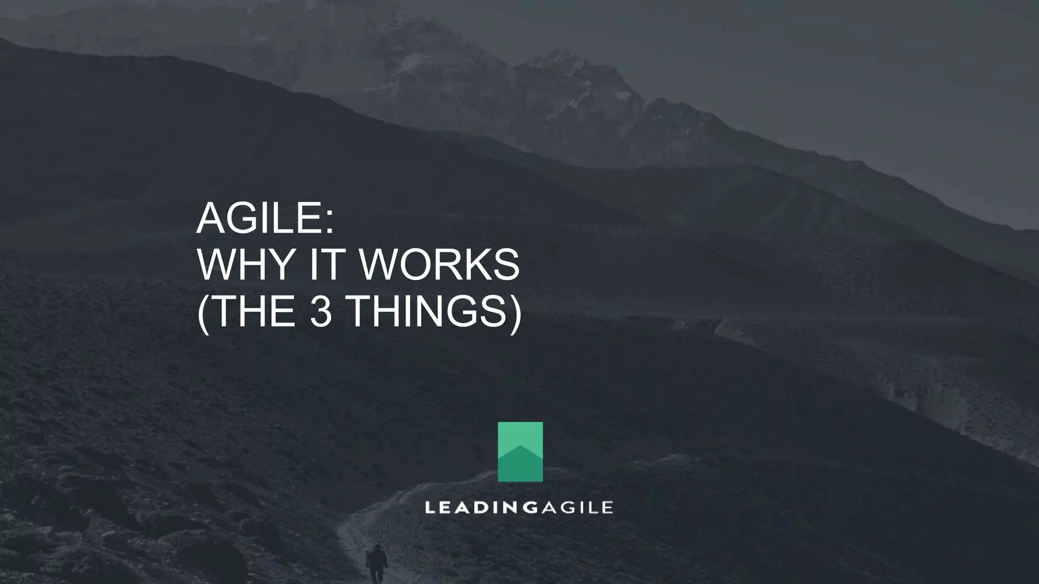 AGILE:
WHY IT WORKS
(THE 3 THINGS)
 