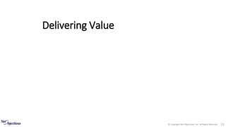 © Copyright Net Objectives, Inc. All Rights Reserved 11
Delivering Value
 