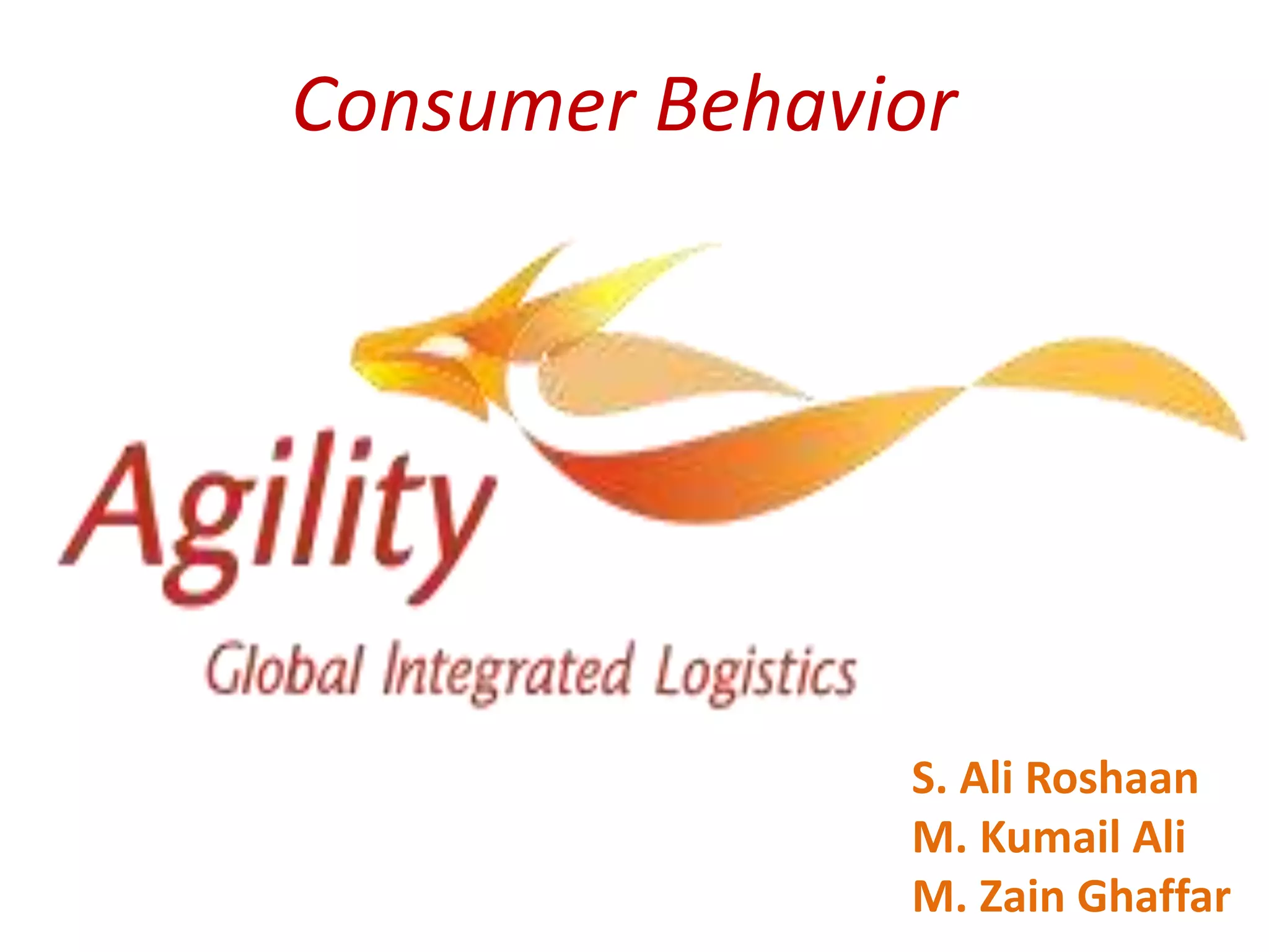 Consumer Behavior
S. Ali Roshaan
M. Kumail Ali
M. Zain Ghaffar