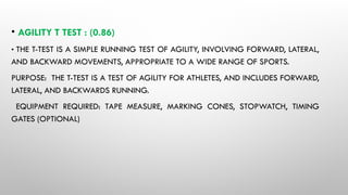 Agility training and testing. Test types | PPTX