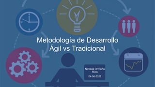 Metodología de Desarrollo
Ágil vs Tradicional
Nicolás Ormeño
Ríos
04-06-2022
 