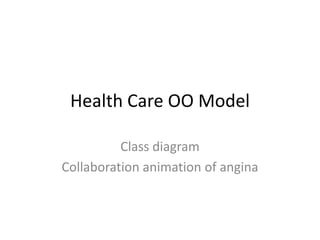 Health Care OO Model Class diagram Collaboration animation of angina 