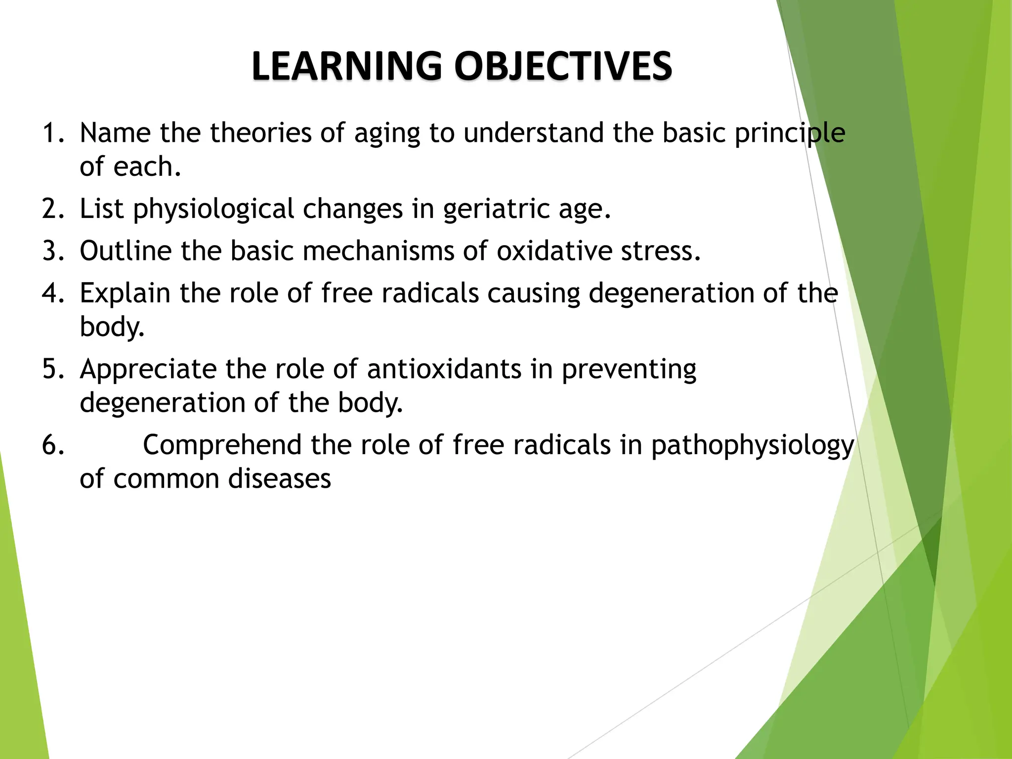 Physiology of aging presentation ppt form | PPTX