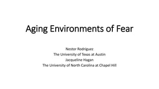 Aging Environments of Fear
Nestor Rodriguez
The University of Texas at Austin
Jacqueline Hagan
The University of North Carolina at Chapel Hill
 