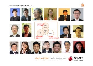 《ビジネスマッチングからメンタリング》　	
Academi
a	
Busines
s	
Incubat
ion	
Start	
up	
VC	
企業	 Field	
エビデンス取り	
シーズ提供	
実証事業	
シニアマーケティング	
新規事業開拓	
情報リサーチ	
 