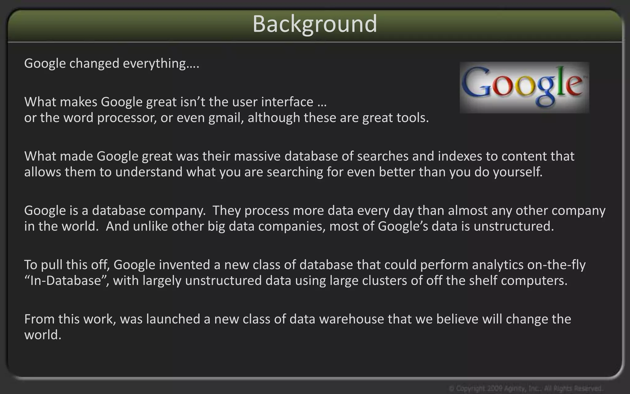 Aginity Big Data Research Lab V3