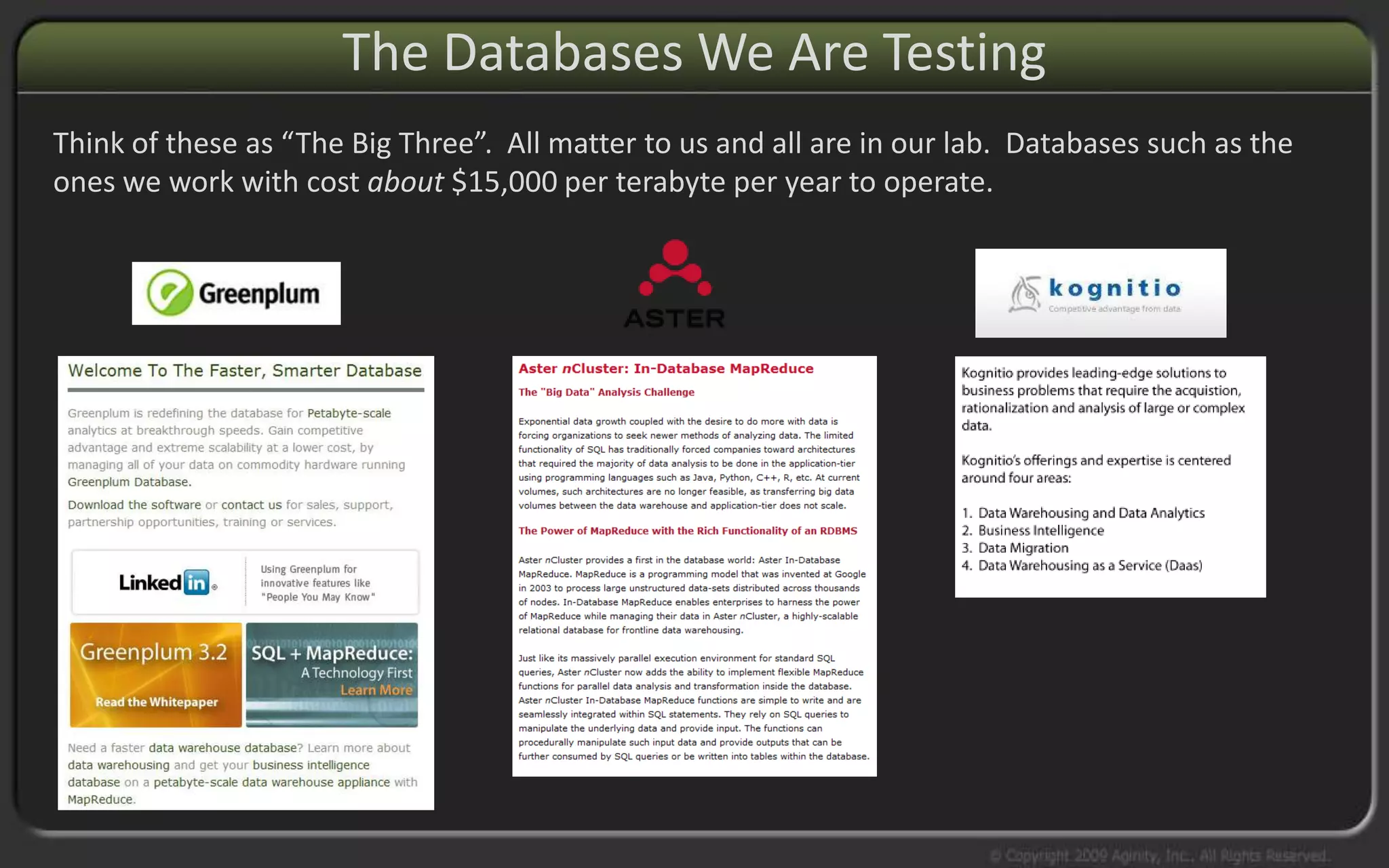 Aginity Big Data Research Lab V3