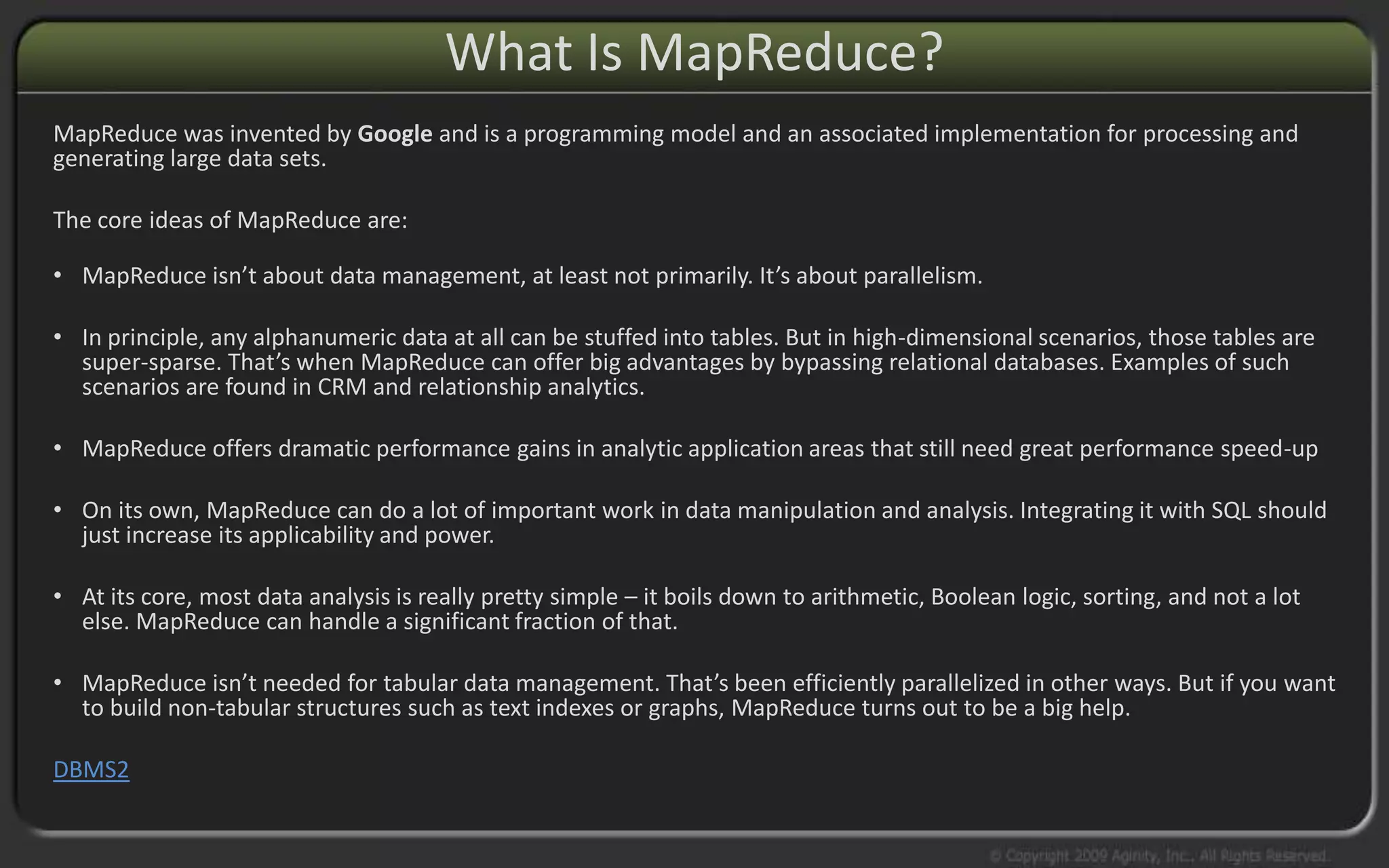 Aginity Big Data Research Lab