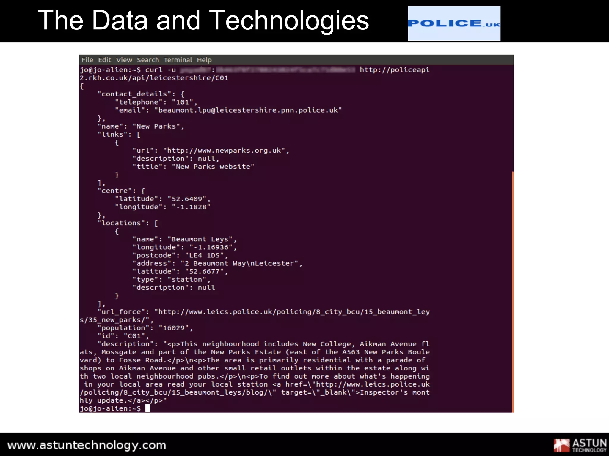 The Data and Technologies
 