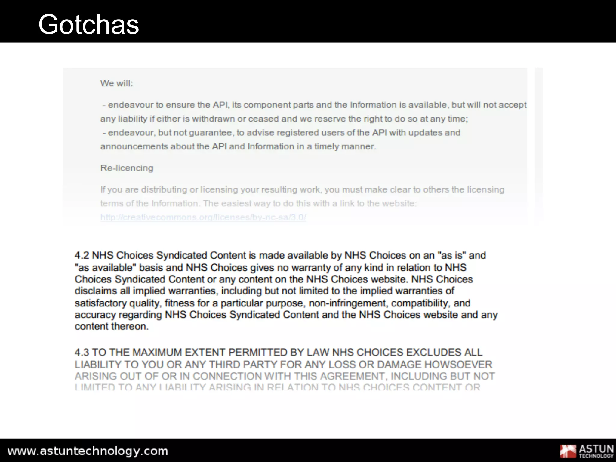 Gotchas
 