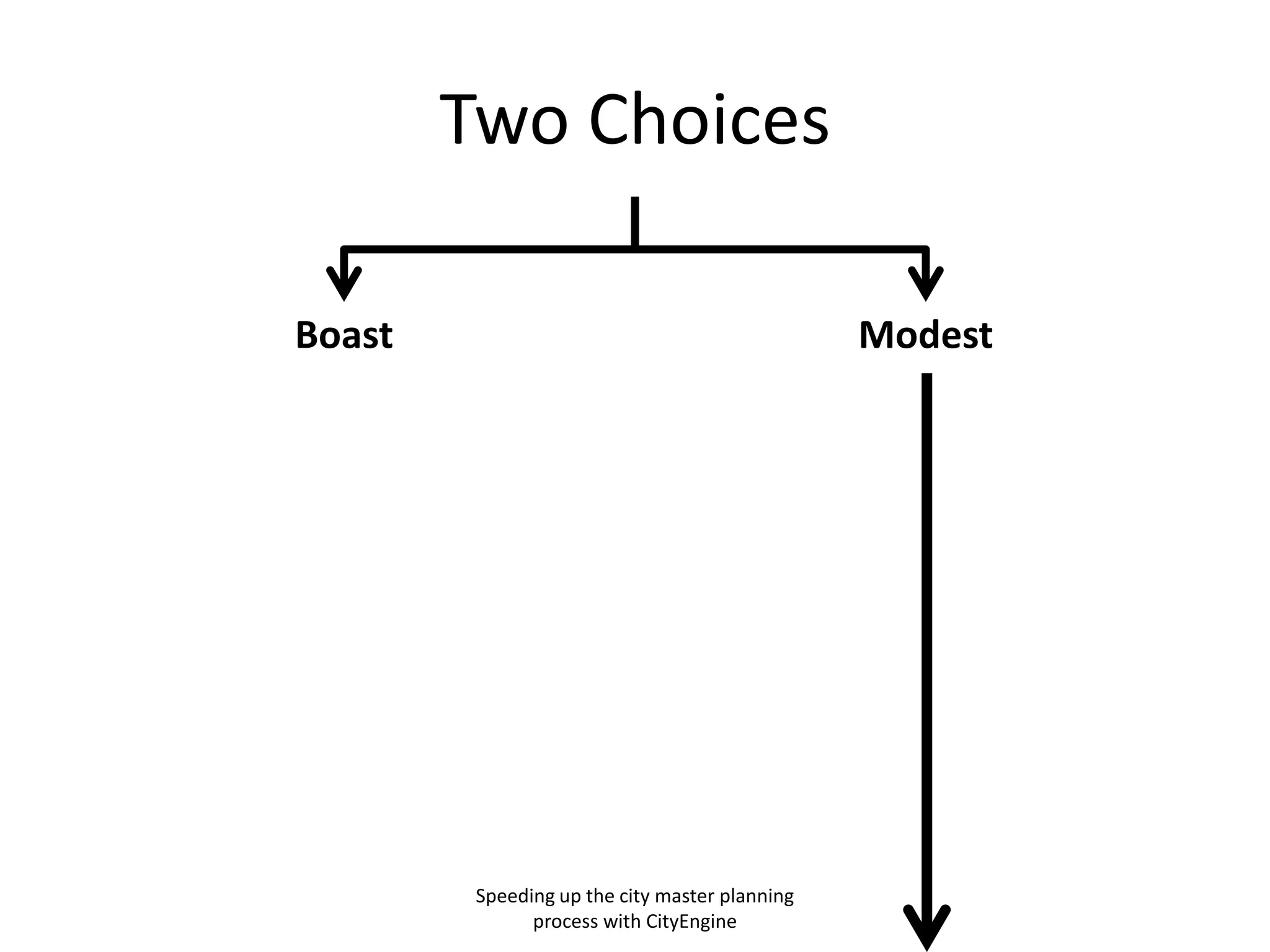 Two Choices
Boast

Modest

Speeding up the city master planning
process with CityEngine

 