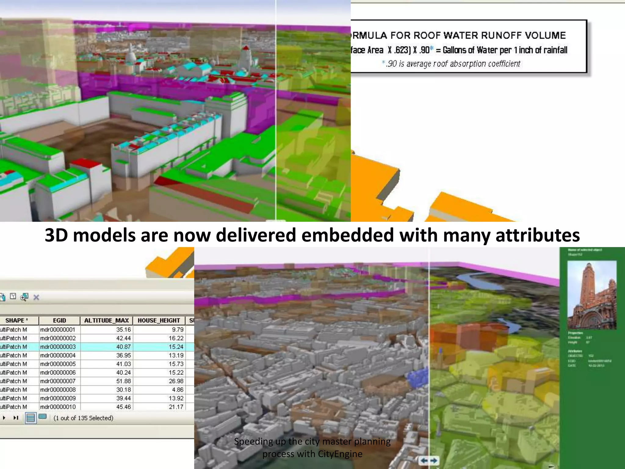 3D models are now delivered embedded with many attributes

Speeding up the city master planning
process with CityEngine

 
