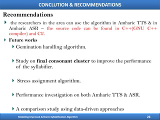 Modeling Improved Syllabification Algorithm for Amharic | PPTX