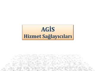 AGİS
Hizmet Sağlayıcıları
 