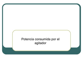 Potencia consumida por el
         agitador
 