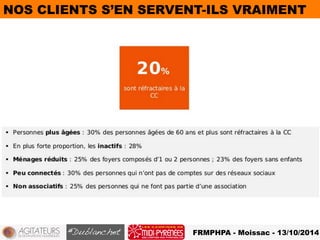 NOS CLIENTS S’EN SERVENT-ILS VRAIMENT 
FRMPHPA - Moissac - 13/10/2014 
 