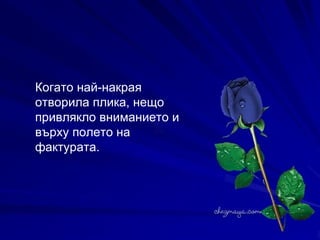 Когато най-накрая отворила плика, нещо привлякло вниманието и върху полето на фактурата.   