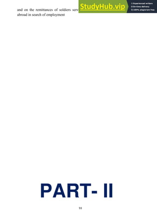 93
and on the remittances of soldiers serving overseas and people who have gone
abroad in search of employment
PART- II
 