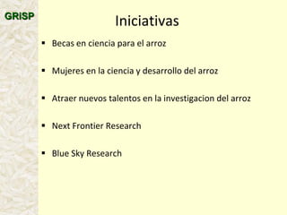 A global rice science partnership GRiSP