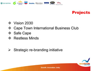 Vision 2030 Cape Town International Business Club Safe Cape Restless Minds Projects Strategic re-branding initiative 