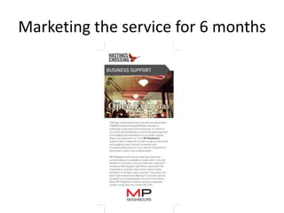Marketing the service for 6 months
 