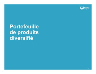 Portefeuille
de produits
diversifié
11
 