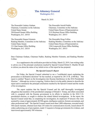 Ag march 24 2019 letter to house and senate judiciary committees